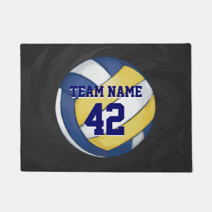 Paillasson Volleyball peint avec le nom et le nombre