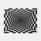 Paillasson Vortex d'illusion optique 3D moderne noir et blanc (Devant)