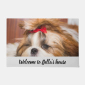 Paillasson Votre chiot chien animal de compagnie photo nom de (Devant)