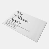 Paillasson Votre définition de famille Script amusant moderne (Incliné)