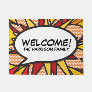 Paillasson Votre message de bienvenue Bulle de dialogue Fun R