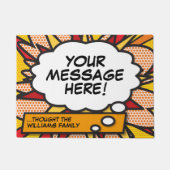 Paillasson Votre message Pensez Bubble amusant Retro Comic Bo (Devant)