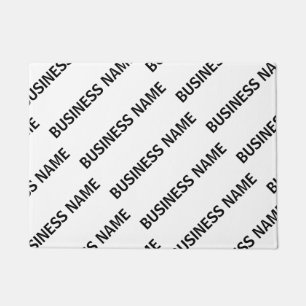 Paillasson Votre Motif de nom d'entreprise Noir et blanc
