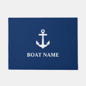 Paillasson Votre nom de bateau Ancre Bleu (Devant)