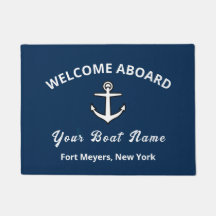 Votre nom de bateau Ancre Blue Welcome Aboard Port