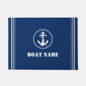 Paillasson Votre nom de bateau Corde & Ancre Marine Blue Entr (Devant)