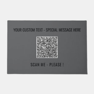 Paillasson Votre QR Code Scan personnalisé Texte mat Choisir