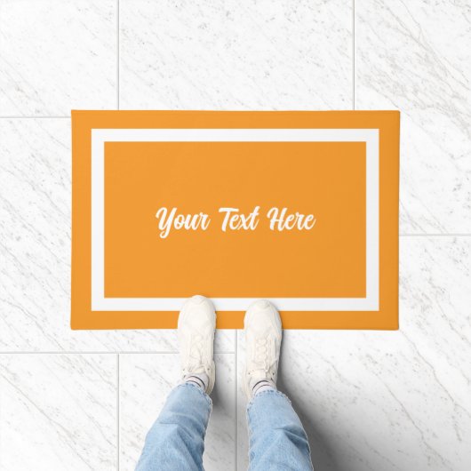 Paillasson Votre texte ici Script mat moderne orange (Intérieur)