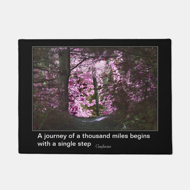 Paillasson Voyage Commence Par Confucius Citation Inspiration (Devant)