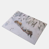 Paillasson Voyage de Noël à travers la neige (par Kittelsen) (Incliné)