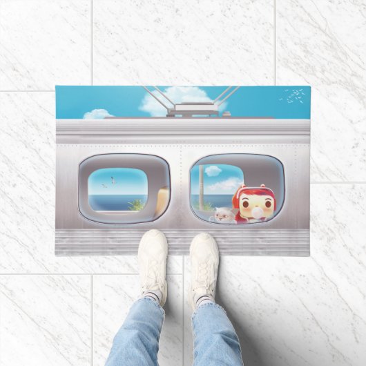 Paillasson Voyage en train avec chat (Intérieur)