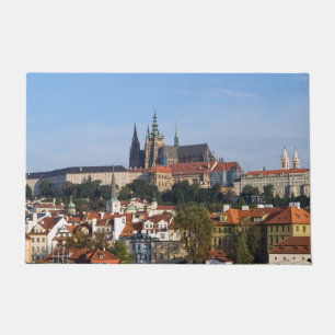Paillasson Vue sur la vieille ville et le château de Prague,