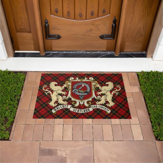 Paillasson Wallace Clan Badge & Tartan Doormat (De plein air)