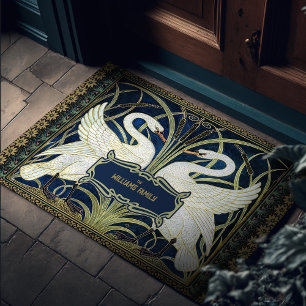 Paillasson Walter Crane Rush Iris Art Nouveau Décor Vintage