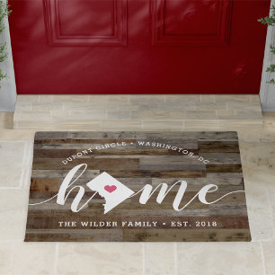 Paillasson Washington DC Home Town Personalized Wood Look