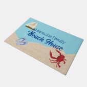 Paillasson Water and Sand Beach Maison Nom de famille (Incliné)