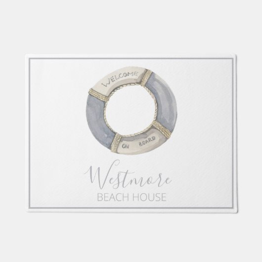 Paillasson Watercolor Life Preserver Beach House (Devant)