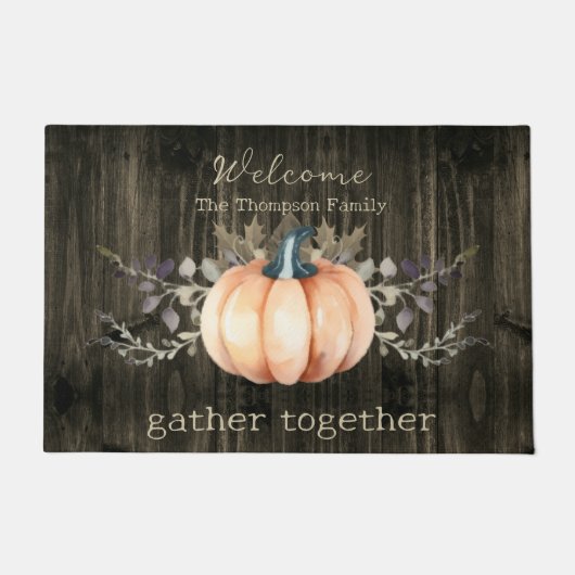 Paillasson Watercolor Pumpkin Personalized (Devant)
