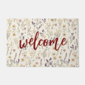 Paillasson Watercolor Wildflowers Welcome (Devant)