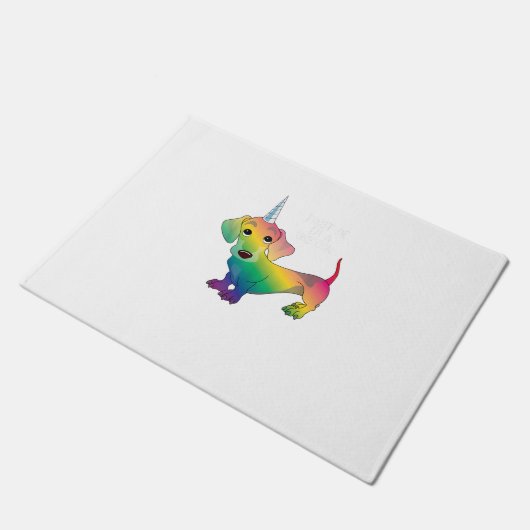 Paillasson WEINER CHIEN WEINERCORN - Funny Dachshund Unicorn  (Incliné)
