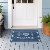 Paillasson Welcome Beach House Coral Shell Seahorse