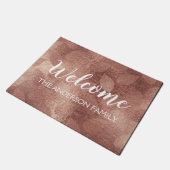 Paillasson Welcome Blush Pink - Rose Gold Feuilles d'automne (Incliné)