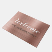 Paillasson Welcome Blush Pink - Rose Gold Nom de famille (Incliné)