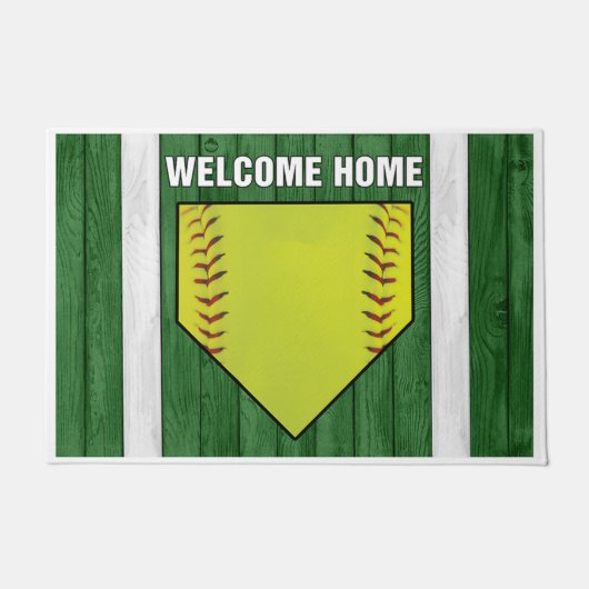 Paillasson Welcome Home Baseball Design (Devant)