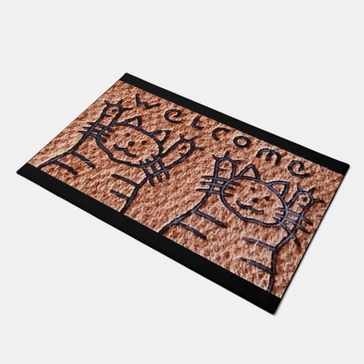 Paillasson Welcome Mat Pair of Friendly Cats (Incliné)
