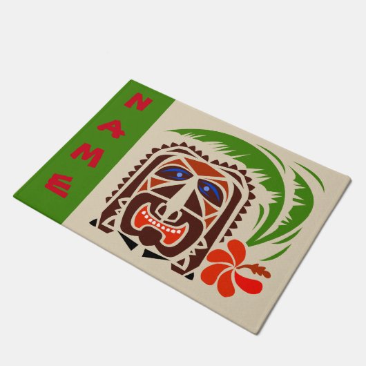 Paillasson Welcome Mat, Tiki Bar. modifier le texte Doormat (Incliné)