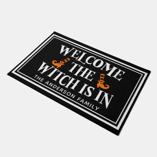 Paillasson "Welcome, The Witch Is In" Funny Halloween (Incliné)