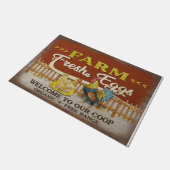 Paillasson welcome to Our Coop Mat, rétro Farm (Incliné)