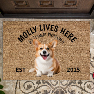 Paillasson Welsh Corgi - mat Amoureux des chiens personnalisé