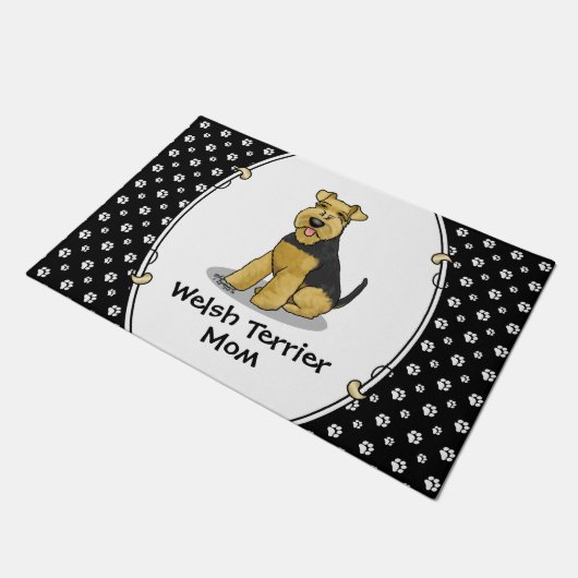Paillasson Welsh Terrier Maman mignonne Chien Maman (Incliné)