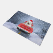 Paillasson West Highland White Terrier Dog dans la neige (Incliné)