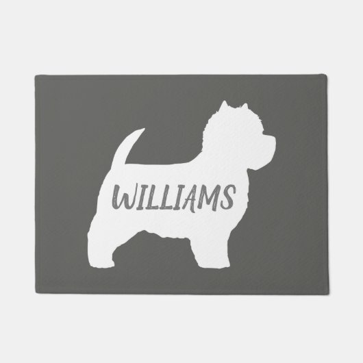 Paillasson West Highland White Terrier Dog Silhouette Custom (Devant)