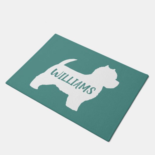 Paillasson West Highland White Terrier Dog Silhouette Custom (Incliné)