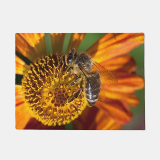 Paillasson Western Honey Bee Macro photo (Devant)