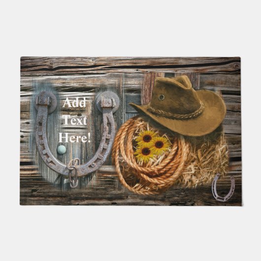 Paillasson Western Horseshoe Cowboy Hat Lasso (Devant)