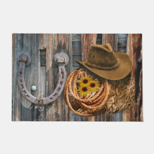 Paillasson Western Horseshoe Cowboy Hat Lasso