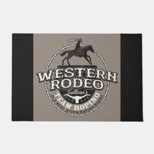 Paillasson Western Rodeo Old West Steer Roping