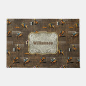 Paillasson Western Welcome Rodéo Événements Sur Brown Personn (Devant)