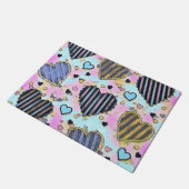 Paillasson Whimsical coeurs mignons dessin coloré (Incliné)