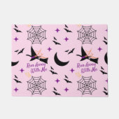Paillasson Whimsical "Run Away With Me" Halloween Witch & Bat (Devant)