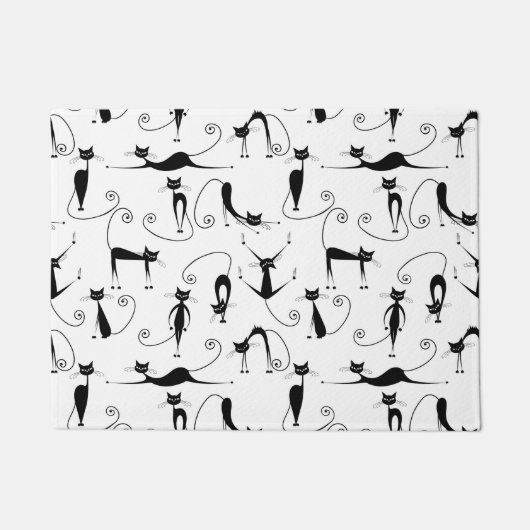 Paillasson Whimsical Skinny Motif de chat noir (Devant)