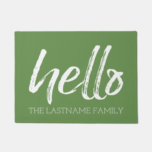 Paillasson Whimssical Custom Family Hello - CAN EDIT COULEUR (Devant)
