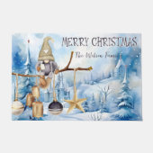 Paillasson Whimssical Winter Lady Gnome Joyeux Noël (Devant)