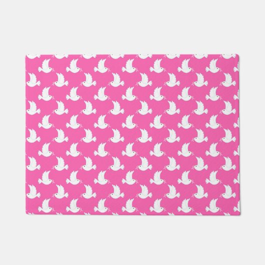 Paillasson White Bird Breast Cancer Awareness Pattern (Devant)