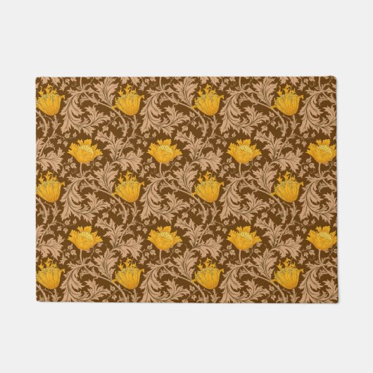 Paillasson William Morris Anemone, Brown et moutarde Gold (Devant)