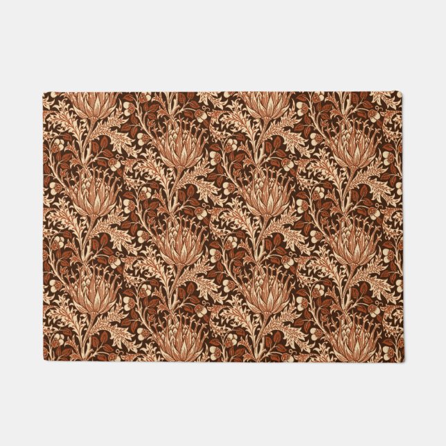 Paillasson William Morris Damask, Brown et beige (Devant)